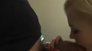 Blonde Gives Blowjob With Red Nails