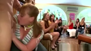 Naughty cfnm sluts suck cock