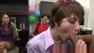 Cfnm office party ladies caressing cocks