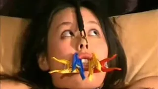 Hot candle wax coated asian snatch BDSM