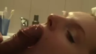 Blonde gf gives warm blowjob before part2