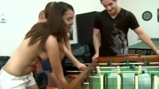 Brunette student jerks off a college guy