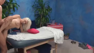 Redhead teen caught in massage room action