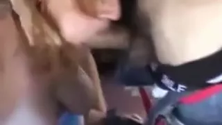 amateur flashing and blowjob in field