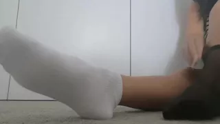 Trying Socks On