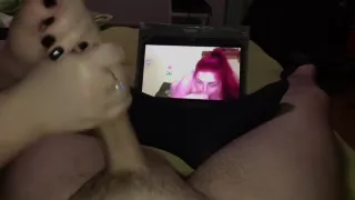 I caught him jerking off to our videos all by himself, so I took care of it