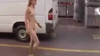 Public striptease of young dolly