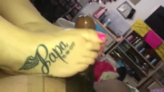 Bbw Pink Toes Footjob