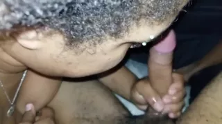 Slutty bitch deep throats mean dick