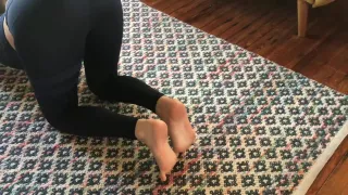 Perfect Teen Feet Scrunching Doing Yoga