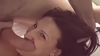 Blindfolded girlfriend shared with friend