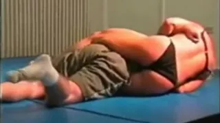 mixed wrestling fbb Christine Fetzer bodybuilder scissors part 2