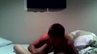 Muscular jock pounds a lucky slut