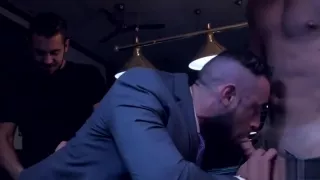 Muscle gay flip flop with facial