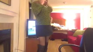 Cheryl smoking in leopard top