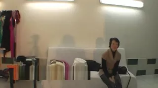 Tied short haired girl gets roughly fucked by older dude