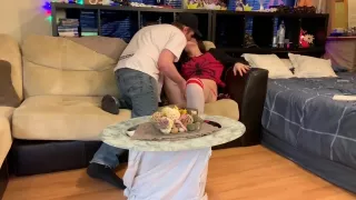 School girl fucks her tutor while her parents are gone