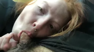 Sloppy redhead love choking on daddy’s dick