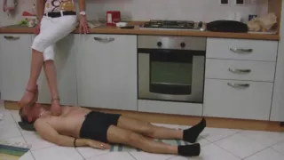 Lady blue ice in jumping trampling, face trample, cock trample, worship