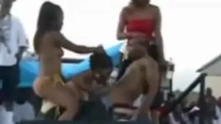 Cocksucking live on stage at rap concert