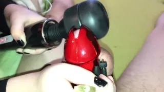 Insanely long teasing with strong vibrations from MAGIC WAND - chastity 4K