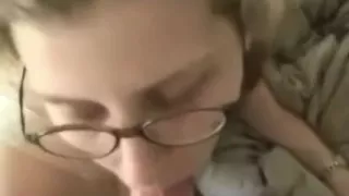 Amateur Student Girlfriend With Glasses Blowjob Sperm Eating