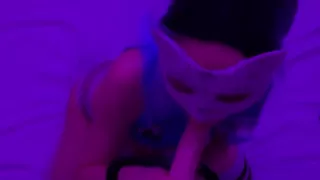 skinny teen girl with beautiful tits and ass sucks dildo and cums