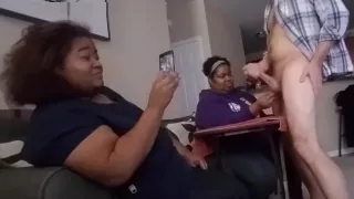 My friend showing off deepthroat skills on my cock