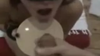 masked slave throat fuck and face slap