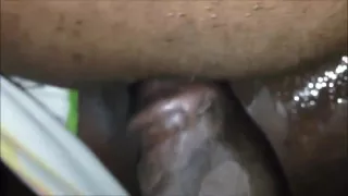 Amateur ebony couple closeup buttsex