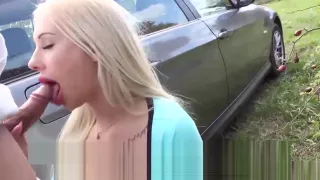 Cute blonde babe Kyra Hot will do anything for this ride