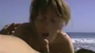 Amateur couple Bj and hj on beach