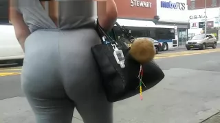 Thick Latina Milf Booty in Grey Jumpsuit