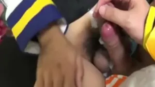 Two Cosplay Crossdressers Double Jerk