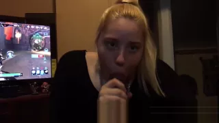 White Teen Sucks BBC while on the phone and he plays PS4 - KittenDaddy