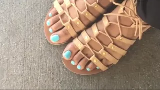 Brianna teal Toenails