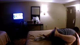 My wife Savannah struggling to take an 11-inch thick BBC