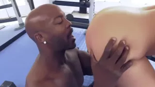 Horny teen got her pussy destroyed by a bbc after a gym workout