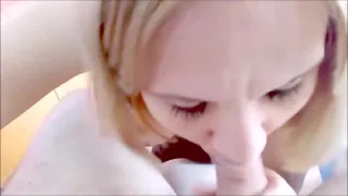 Blonde Milf Cum Slut Swallows his semen