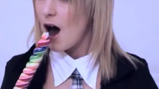 Blonde schoolgirl fingers and toys herself