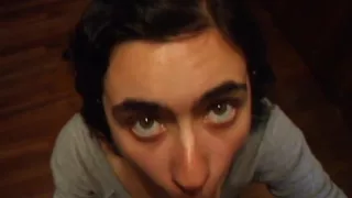 Blowjob, ball licking and swallow in my room