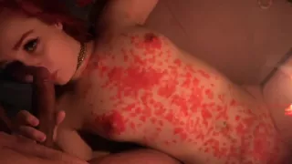 Wax Play Blowjob With Cute Redhead Teen