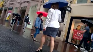 Sexy MILF with heels walking