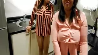 Pissy fun in the kitchen