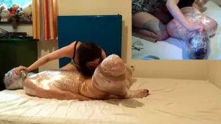 Breath play hard male orgasm