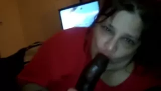 Nasty ghetto white Hoodtrash is chewin the nutt out his dick..Lawd