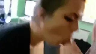 Hot brunette babe sucks and jerks till i cum