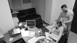 Seduction of office secretary caught on hidden security cam