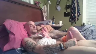 Big dick husband gets horny.