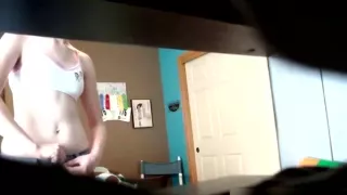 Red Bush Teen Hidden Cam Clip